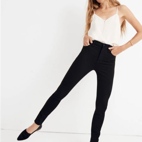 Madewell 10" High-Rise Skinny Jeans Gold Piping Metallic Tuxedo Stripe Denim 25 - Picture 13 of 13